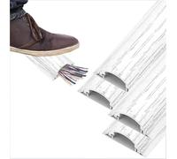 goulotte Electrique Cache-câbles De Sol en Alliage D'aluminium De 50, 100, 150 Ou 180 Cm De Longueur, Goulottes Mural Adhésif, 1, 2 Ou 4 Pièces, Couvercle(C-4 pcs,L W H 100cm x 30mm x 10mm)