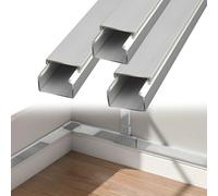 goulotte Electrique Cache-câbles De Sol en Métal De 20, 25, 30, 40, 50 Ou 100 Mm De Largeur, Kit De Gestion De Câbles en Acier Inoxydable, Protecteur De Câbles(3 PCS,L W H 100CM x 2.5CM x 1.5CM)