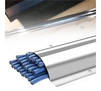 goulotte Electrique Couvercle De Cordon De Blindage De Câble De Largeur 40 60 80 100 115 Mm, Couvercle De Corde en Métal Argenté Demi-Rond, De Cordon(6pcs,Outer Width x H 46mm x 10mm)