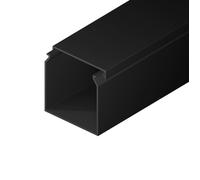 EDO Goulotte de Câble 40x40 mm Cache-Câble Anthracite Foncé 2m - Goulotte PVC avec Couvercle à Clipser - Cache Câble Mural en Saillie - Goulotte Décorative TV, Bureau, Salon