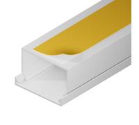 EDO Goulotte de Câble Autocollante 40x25 mm Cache-Câble Blanc 2m - Goulotte PVC avec Couvercle à Clipser - Goulotte Mural Autocollante - TV, Bureau, Salon