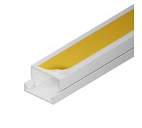EDO Goulotte de Câble Autocollante 25x16 mm Cache-Câble Blanc 2m - Goulotte PVC avec Couvercle à Clipser - Goulotte Mural Autocollante - TV, Bureau, Salon