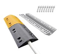 Goulotte Electrique Exterieur, Goulotte Cache Cable en Caoutchouc à 1 Canal, Ralentisseur Robuste d'une Capacité de 10 tonnes, pour Parking, Asphalte, Béton, Gravier(8x8cm/3x3in)