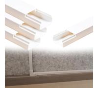 goulotte Electrique Goulotte Carrée De 7, 10, 15 Et 19 Mm De Hauteur, Cache-câbles Auto-adhésif, Cache-câbles Muraux pour Ateliers/usines(D- 4 PC,L W H 100cm x 30mm x 15mm)