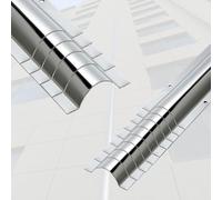 goulotte Electrique Goulottes De Câbles en Acier Inoxydable, Protection De Câbles Métalliques De 200 Cm (79 Po), Demi-Rondes, Argentées, pour Garage(10 PCS,Outer Width 46mm)