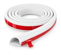Goulotte flexible autocollante blanche de 1 m pour mur et bureau | ** Le canal semi-circulaire flexible cache les câbles lâches, offre un accès latéral et se pose autocollant.