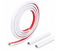Goulotte Passe-Câble Adhésive 3 m, Blanche 15 × 10 mm | Cache-fil flexible et découpable, sans perçage, pour petits câbles TV, réseau, bureau, mur, plinthe et meubles