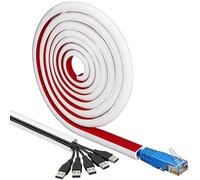 Goulotte Passe Cable Blanche Autocollante 3M*18mm, PVC Flexible Cache Cable Mural, Goulotte Décorative pour Mur, Sol, Plafond, Carrelage