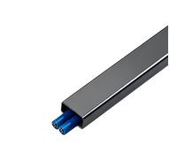 Goulotte Passe Cable en Acier Inoxydable 100cm Passe Cable Mural Auto Adhésif Protection pour Maison, Bureau ou Extérieur(Metallic,4cm/1.6in)