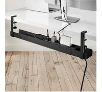 Under Desk Cable Management Tray, Clamp-on Installation - Plateau de gestion de câbles - montable sous bureau - noir - 80 cm