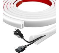 Goulotte Passe Câbles Autoadhésive en Silicone avec Fermeture à Clip, Cache-Câble Demi-Rond pour Mur et Sol, Flexible et Ignifuge pour Cacher Les Fils TV, Bureau et Extérieur