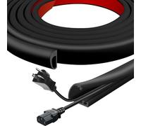 Goulotte Passe Câbles Autoadhésive en Silicone avec Fermeture à Clip, Cache-Câble Demi-Rond pour Mur et Sol, Flexible et Ignifuge pour Cacher Les Fils TV, Bureau et Extérieur
