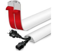 Goulotte passe-câbles flexible au sol - PVC 30 mm x 1 m adhésive finition blanche pour gestion des câbles au bureau