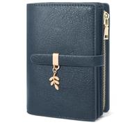 GOUNNU Portefeuille Femme en Cuir PU Grand Porte-Monnaie Femme Blocage RFID Porte Feuille pour Femme Court avec 20 Emplacements de Cartes éclair Poche à Monnaie Portefeuilles Porte-Cartes (Bleu)