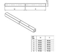 Goupille anti-panique OGRO 120 FS SECURE 4-KT.9mm TS 100-106mm Goupille pleine divisée OGRO