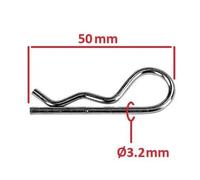 GOUPILLE BETA DIAMETRE 3.2MM x LONGUEUR 50MM EPINGLE A CRAN TONDEUSE MOTOCULTEUR DEBROUSSAILLEUSE REMORQUE MOTO MOBYLETTE SCOOTER BR