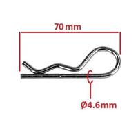 GOUPILLE BETA DIAMETRE 4.6MM x LONGUEUR 70MM EPINGLE A CRAN TONDEUSE MOTOCULTEUR DEBROUSSAILLEUSE REMORQUE MOTO MOBYLETTE SCOOTER BR