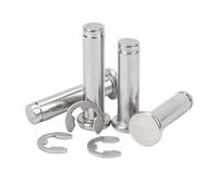 Goupille cylindrique à tête plate en acier inoxydable A2, 1/5 pièces, M3 M4 M5 M6 M8 M10 M12, axe de positionnement avec circlips(5pcs M5,65mm)