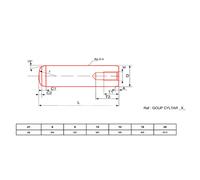 Goupille cylindrique taraudée brut DIN 7979 12X80 boîte de 10 ULTIMA GOUPCYLTAR12X80