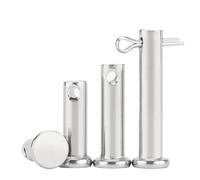 Goupille d'axe en acier inoxydable 304, tête plate, cylindrique avec cheville à trou, goupille de positionnement d'arbre(M5-2pcs,20mm)