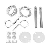Goupille de Capot Moteur, Kit de Clips de Verrouillage de Capot de Plaque, Protège le Compartiment Moteur avec Lanière, Panneau en Acier au Carbone, Goupille Filetée de Base de 4