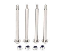 Goupille de charnière inférieure arrière RC en acier et alliage d'aluminium, ensemble de 4 pièces pour voitures RC série 1/7 1/8, mise à niveau, broches de bras oscillant légères (Argent)