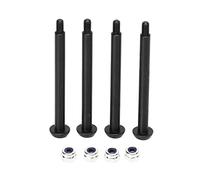 Goupille de charnière inférieure arrière RC en acier et alliage d'aluminium, ensemble de 4 pièces pour voitures RC série 1/7 1/8, mise à niveau, broches de bras oscillant légères (Noire)