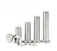 Goupille de circlip M4 M5 M6 M8 M10M12 Goupille en acier inoxydable 304 Goupille fendue à tête plate Goupille de circlip de positionnement Goupille cylindrique avec circlip-M6 (5 pièces) -40 mm