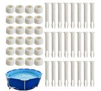 Goupille Piscine Intex - 10, Blanc, 24 Pièces - Pièce Rechange Joint - Convient pour Piscine Métal Frame Lumiryn