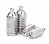 Goupille télescopique à ressort M4-M12 avec tête de colonne en acier inoxydable, vis de réglage du piston à bille, piston d'indexation à pointe en acier ou en caoutchouc(M10*55*5*3.8,All steel 2pcs)