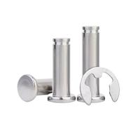 Goupilles de chape à tête plate avec anneau de retenue M3 M4 M5 M6 M8 M10, goupilles en acier inoxydable avec rainure de Circlip adaptées à la chape 2 à 10 pièces(M8 5pcs,60mm)