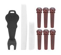 Goupilles de pont de guitare en bois Cocobolo |Améliorateur de sustain et de tonalité pour guitares acoustiques |6 broches avec extracteur de broches/pont/écrou |Accessoires pour (MX0230D)