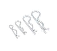 Goupilles élastiques acier inoxydable forme R, Goupilles fendues de type R en acier argenté, 75 pièces, 1-4mm x 18-75mm(10pcs 1.8x35mm)