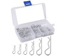 Goupilles fendues R Clips Goupille d'attelage Kit d'assortiment de clips 6 tailles Goupille R en acier au carbone pour connexion filetée Anti desserrage Voitures Machines Garages