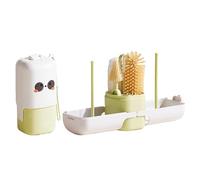 Goupillon 7 en 1 pour bébé - Brosse de nettoyage complète pour biberon avec brosse en silicone, brosse à tétine, brosse à paille, distributeur de savon et égouttoir - Idéal pour la maison et les