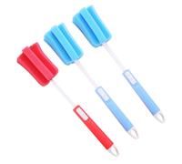 Goupillon à Long Manche en Éponge 3 Pièces pour Bouteille Couleur Aléatoire | Verre et Tasse, Usage Domestique, Prise en Main Facile, Nettoyage Doux sans Abîmer le Récipient Couleur Aléatoire