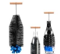 Goupillon Bouteille 35cm Goupillon Compatible avec Bouteille en Verre Set de Brosse de Nettoyage avec Poignée en Acier Inoxydable Brosse de Nettoyage sans Rayures Bouteilles d'eau sans Rayures
