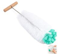 Goupillon Bouteille avec Éponge Souple - Brosse Nettoyage Biberon et Gourde 31 cm -Écouvillon Bouteille à Poils Blancs pour Un Nettoyage Profond sans Rayures du Verre etPlastique