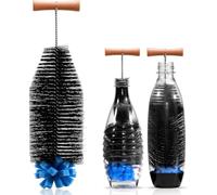 Goupillon Bouteille compatible avec les bouteilles en verre Sodastream, brosse de nettoyage sans rayures, élimine la saleté tenace, brosse de nettoyage avec ajustement parfait