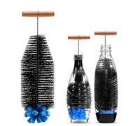 Goupillon Bouteille pour Sodastream, 32 cm Goupillon, Brosse Biberon Brosse Longue avec éponge et Poils, Adaptée aux Bouteilles en Verre et en Plastique, sans BPA, Manche Ergonomique, Noir