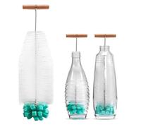 Goupillon Bouteille pour Sodastream, 32 cm Goupillon, Brosse Biberon Brosse Longue avec éponge et Poils, Adaptée aux Bouteilles en Verre et en Plastique, sans BPA, Manche Ergonomique, Blanc