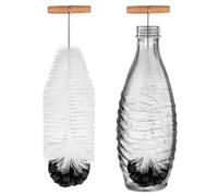Goupillon de 35 cm Compatible avec Les Bouteilles en Verre Sodastream, Poils Durs et Éponge Douce, sans Rayures pour Enlever La Saleté Tenace, Ajustement Parfait avec Bouteille de Soda (Noire)