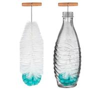 Goupillon de 35 cm Compatible avec Les Bouteilles en Verre Sodastream, Poils Durs et Éponge Douce, sans Rayures pour Enlever La Saleté Tenace, Ajustement Parfait avec Bouteille de Soda (Verte)
