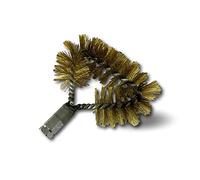 Goupillon de face chaudière | Lot de 3 | Ø 50 mm | Adaptable canne PPN et tringle | Brosse triangle fil acier cablé laitonné | Filetage 12*175F | Chauffage brossage conduit tube tuyau | Kibros 4EFCx3