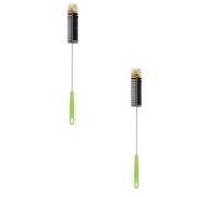 Goupillon des Bouteilles Ultra Longue 40cm, Brosse à Bouteilles Rondelles pour Bouteille étroite Bière, vin, Kombucha, Décanteur, Bouteilles d'eau, Thermos (2)