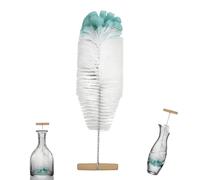 Goupillon Long 32 cm, Brosse de Nettoyage pour Bouteille, avec poignée Ergonomique, Poils Blancs, éponge Verte, idéale pour Les Bouteilles SodaStream (Verre/Plastique), Nettoyage Puissant, Brosse