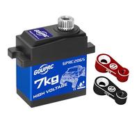 GOUPRC Servo RC à couple élevé de 7 kg avec engrenages métalliques et boîtier en aluminium moyen pour TRX4M 1/18, TRX4 TRX6 SCX10 III 1/10 RC Crawler Car Upgrade, servo micro numérique avec 2 klaxons