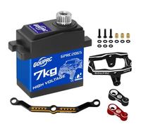 GOUPRC Servo RC à couple élevé de 7 kg avec engrenages métalliques et boîtier en aluminium moyen pour TRX4M 1/18, TRX4 TRX6 SCX10 III 1/10 RC Crawler Car Upgrade, servo micro numérique avec 2 klaxons