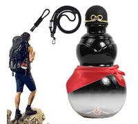 Gourd Water Bottle - Authentic Beverage Flask, Chinese Drink Container for Hydration, Portable Wine Pot, Large Volume Vessel with Traditional Style, Wood Finished Holder for Refreshment Drinking