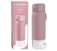 Bouteille en verre Wessper 500 ml, étui en silicone bouchon de filtre à eau...